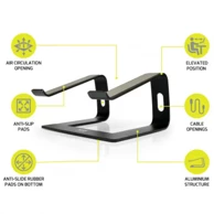 PORT Stalak za laptop, 10-15.6", aluminij
